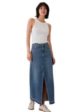 NWT GAP Denim Maxi Skirt – Size 33 Tall – Indigo – 100% Cotton Blend